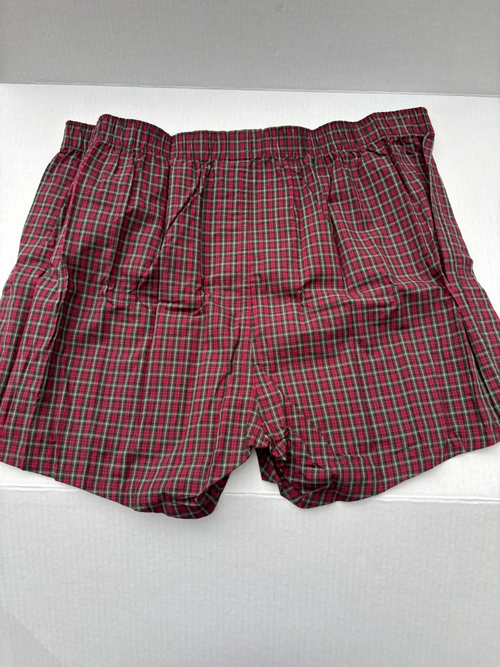 J. Crew Red and Green Plaid Woven Boxer Shorts 💯 cotton